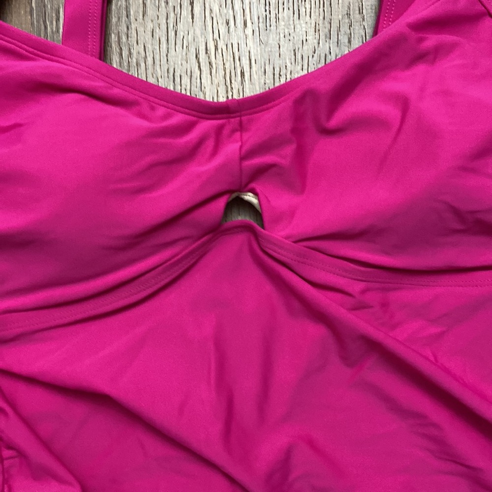 Kona Sol Hot Pink Cut Out Tankini Top Large/XL NEW - Picture 3 of 6